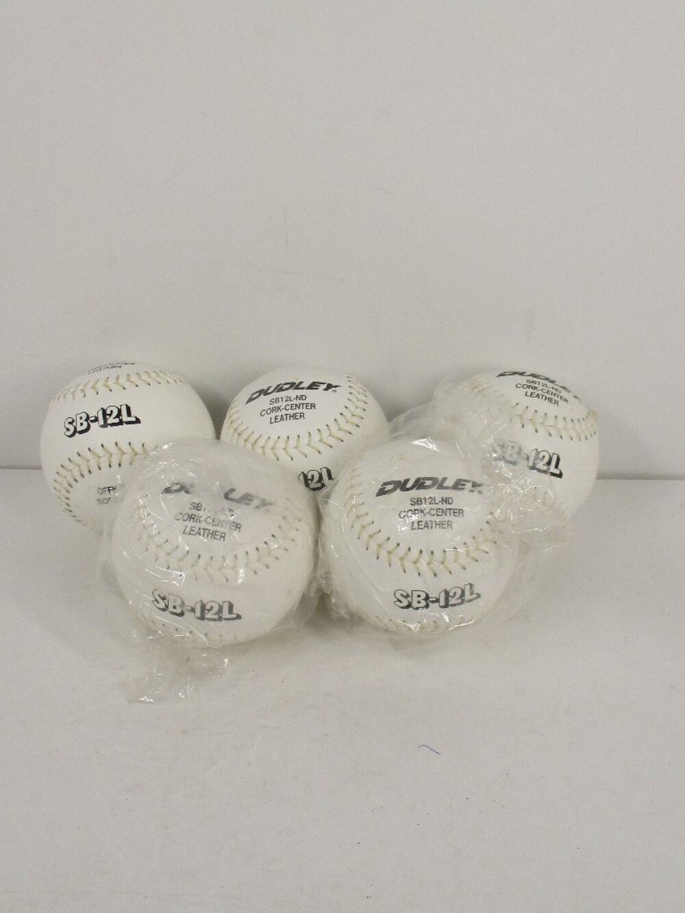 5 Dudley Official Softball Cork Center Leather SB-12L-ND NEW!